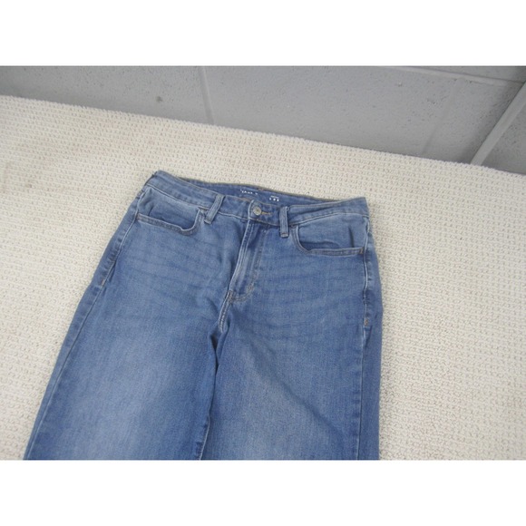 Old Navy‎ Jeans Womens 8 Blue High-Rise Loose Wide Leg Stretch Denim Mid Wash - Picture 2 of 10